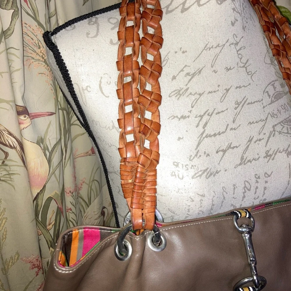 Designer Furst Leather Braided Handle Clasp Closure Tote Bag Purse OOAK - Picture 4 of 16